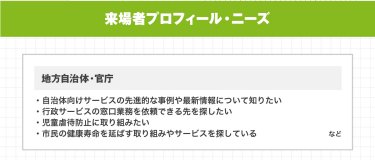 来場者プロフィール・ニーズ
