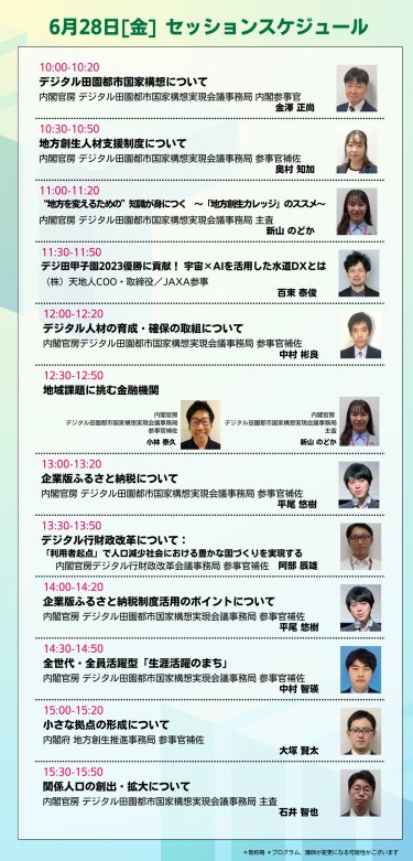 6月28日（金）セッションスケジュール