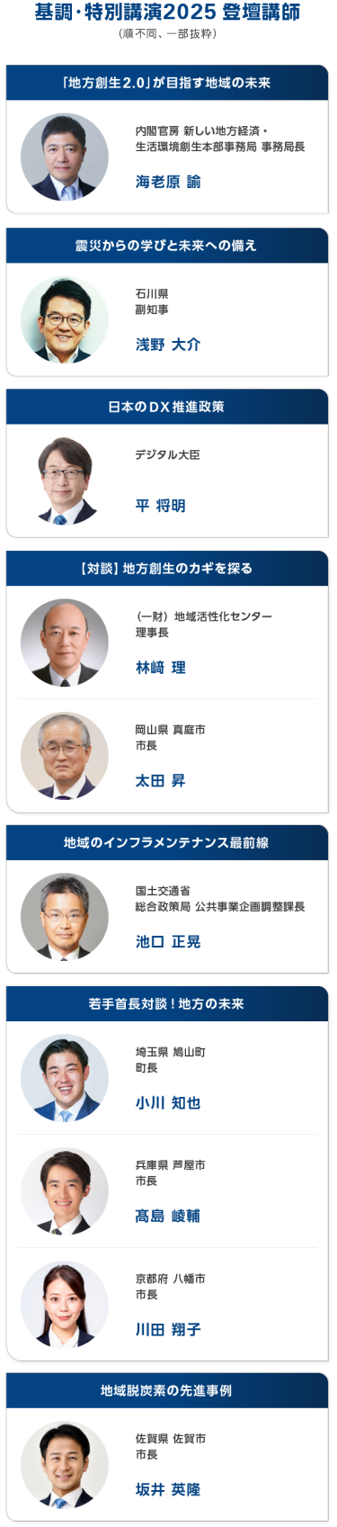 基調・特別講演2025登壇講師